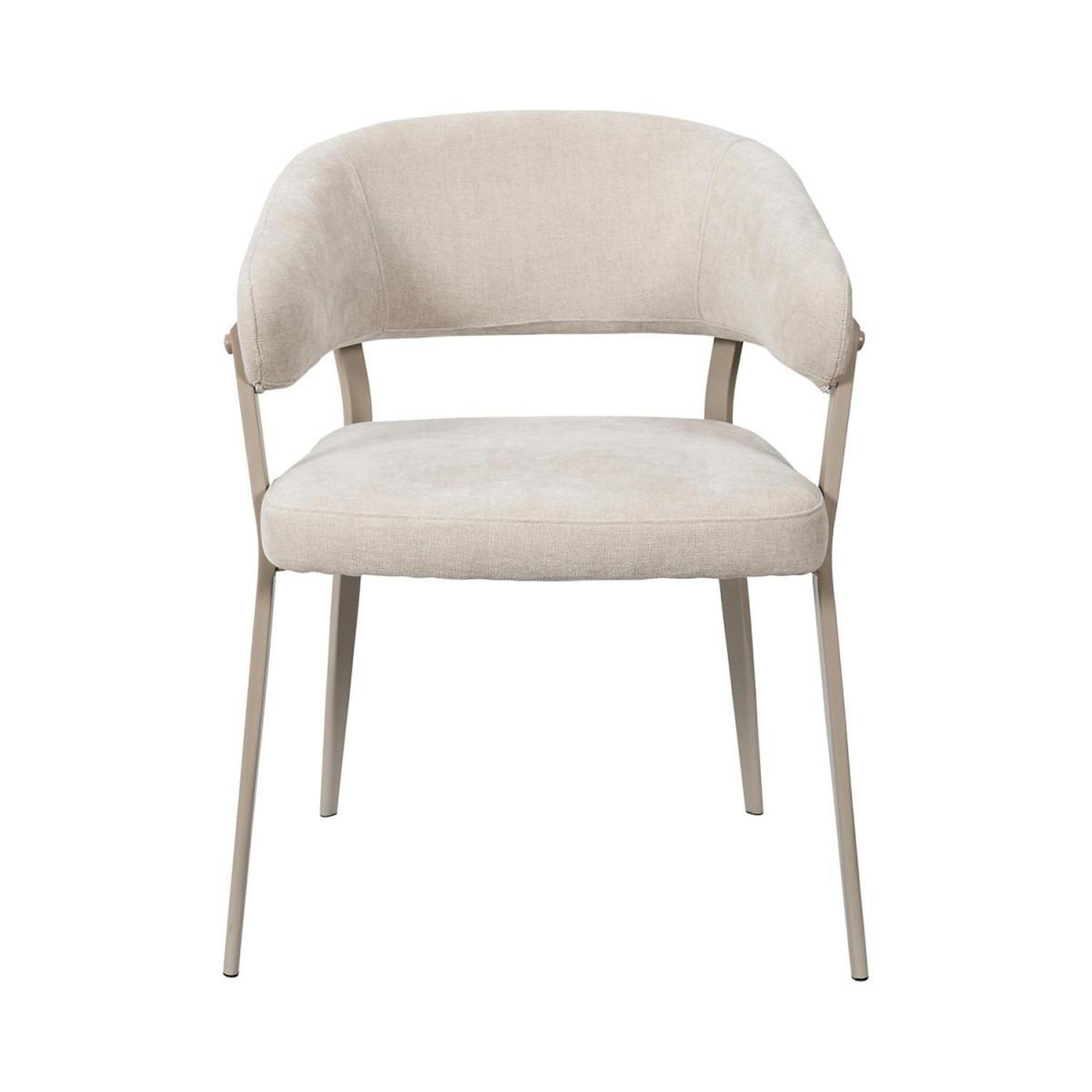 Voir la diapositive 3 : The Home Deco Factory Lot de 2 fauteuils de table  emilia  78cm beige