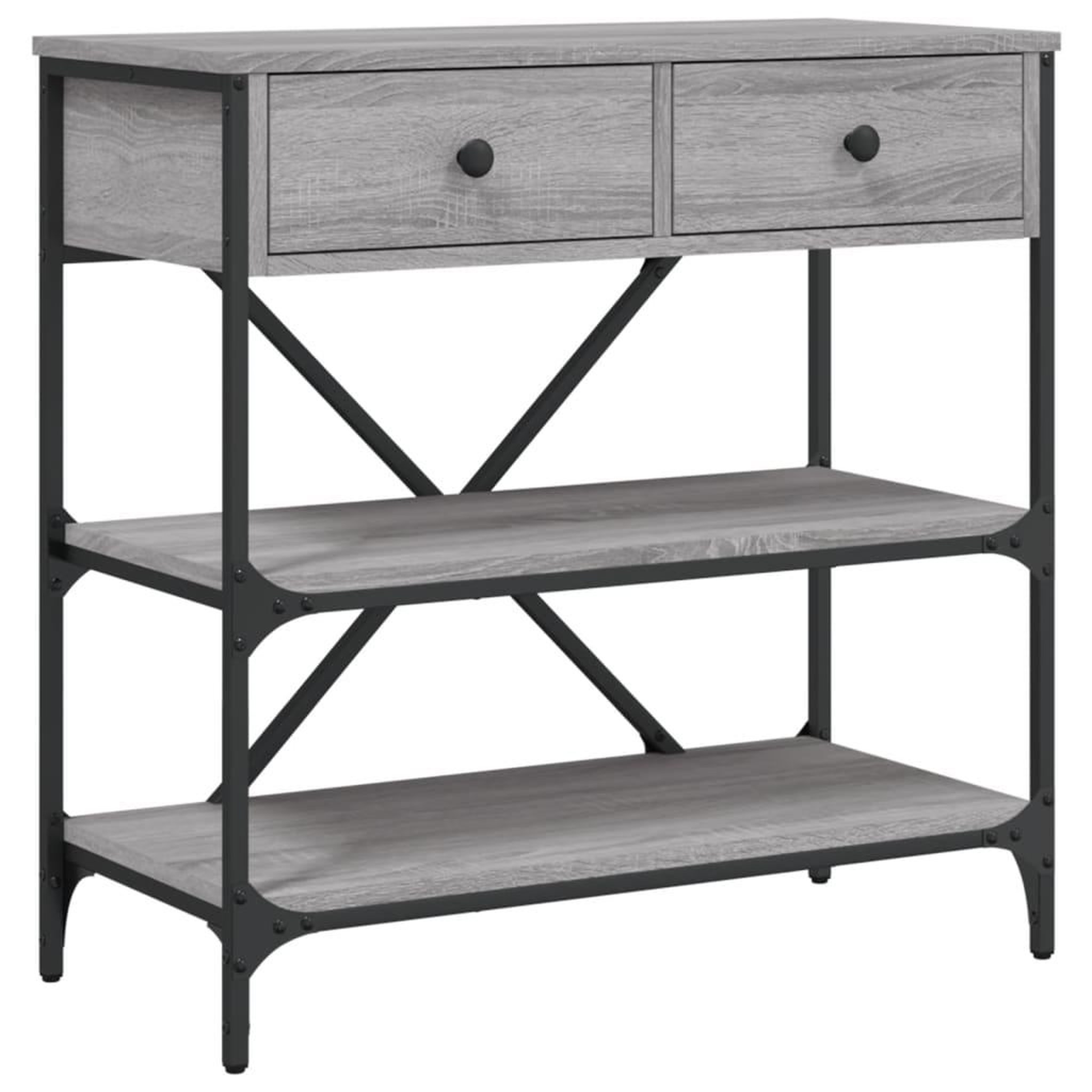 Voir la diapositive 2 : VIDAXL Table console sonoma gris 75x34,5x75 cm bois d'ingenierie