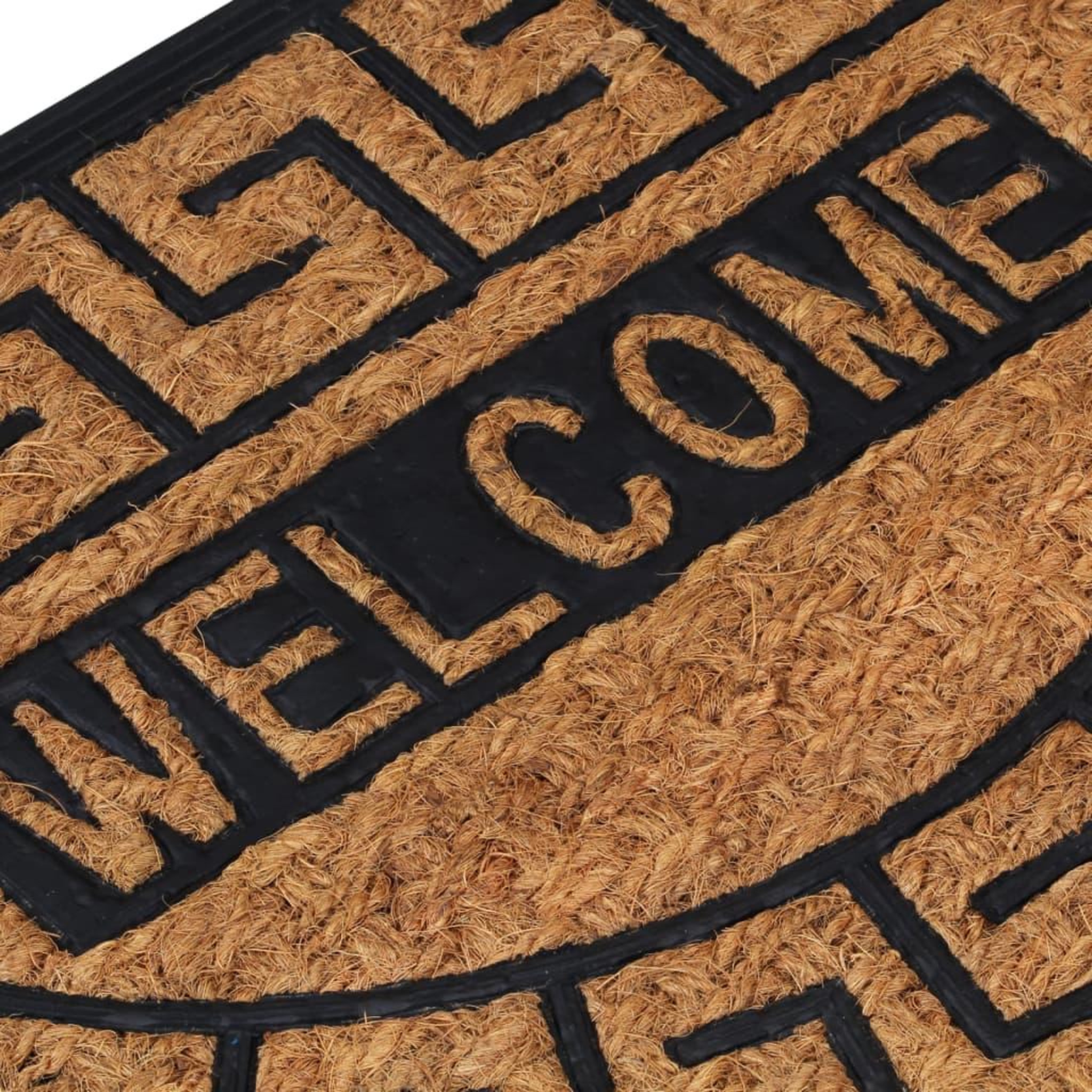 Voir la diapositive 5 : VIDAXL Tapis de porte demi-rond 45x75 cm caoutchouc et fibre de coco
