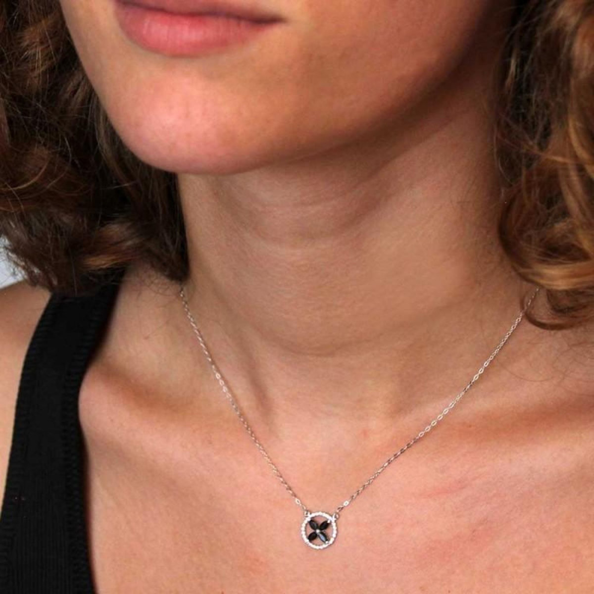 L'ATELIER D'AZUR Collier Or Blanc Serti de Saphirs – Femme