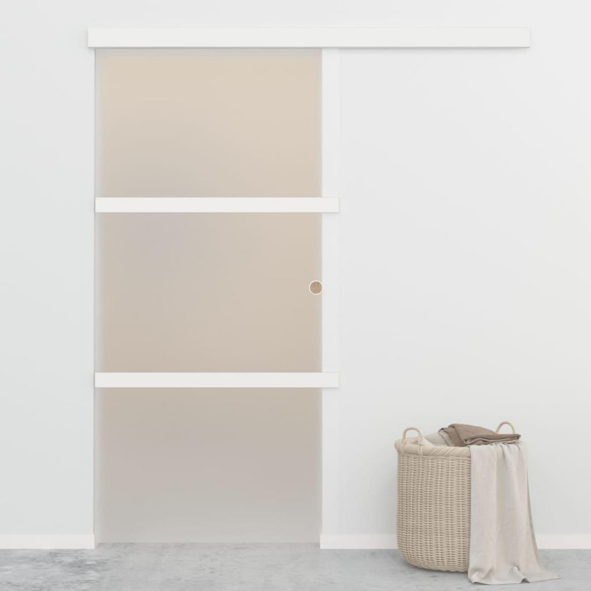 VIDAXL Porte coulissante a butees Verre ESG et aluminium 90x205 cm