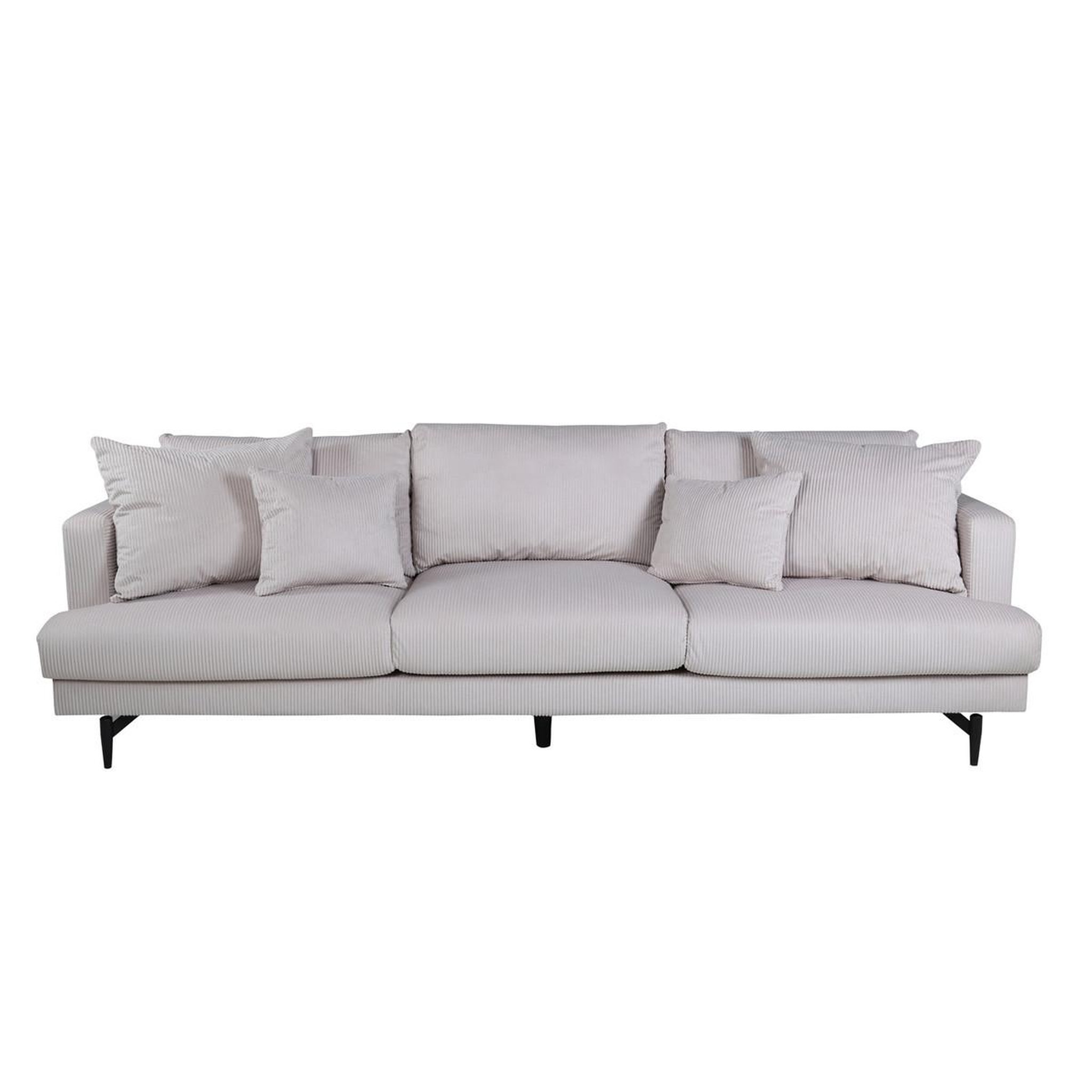 Voir la diapositive 2 : Paris Prix Canapé 3 places en velours côtelé  sofia  260cm beige