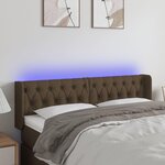 VIDAXL Tete de lit a LED Marron fonce 163x16x78/88 cm Tissu