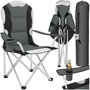 Voir la diapositive 1 : tectake Chaise de camping Pliable, avec Rembourrage gris
