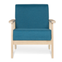 Voir la diapositive 3 : ID MARKET Fauteuil scandinave ANDERS en tissu bleu canard