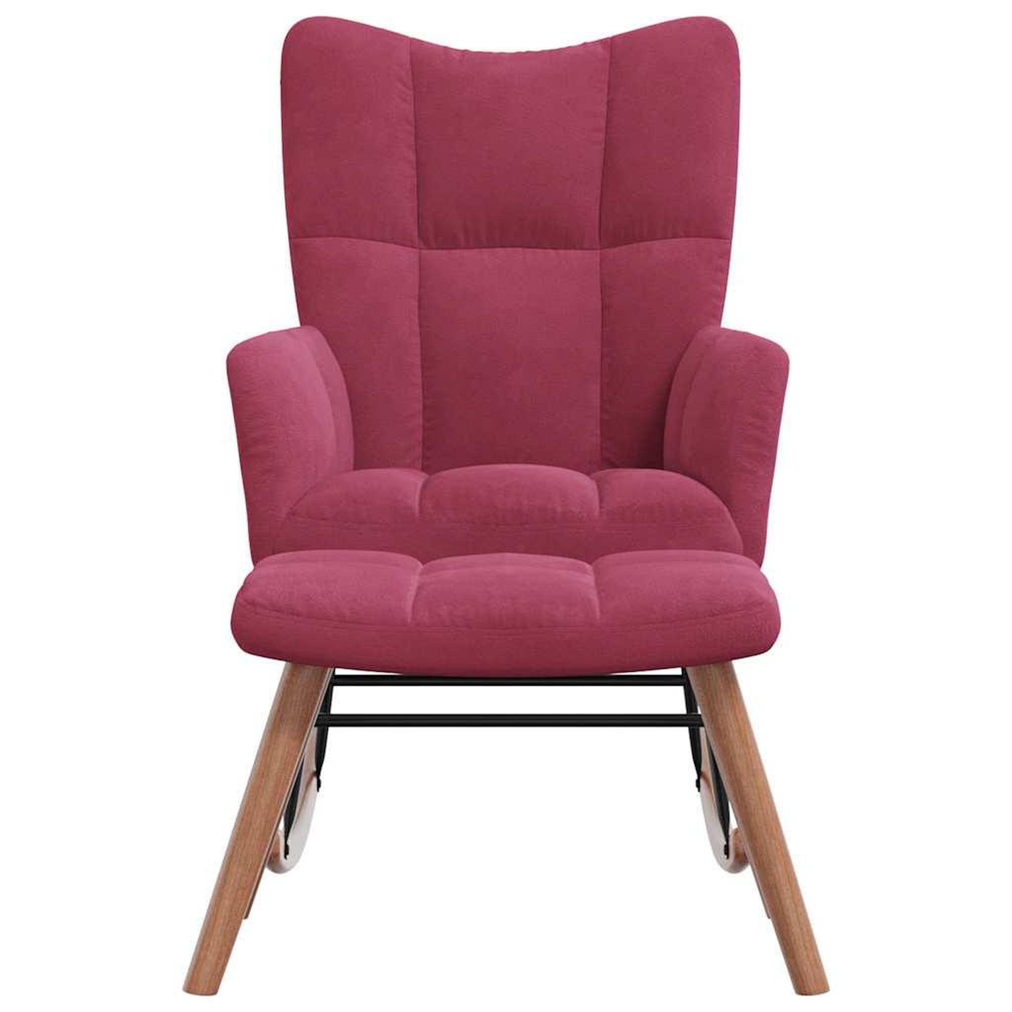 Voir la diapositive 3 : VIDAXL Chaise a bascule avec repose-pied Rouge bordeaux Velours