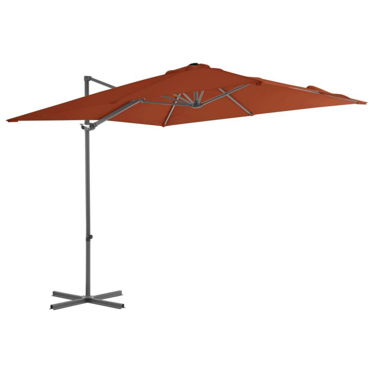 VIDAXL Parasol de jardin en porte-a-faux avec mat en acier terre cuite