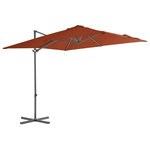 VIDAXL Parasol de jardin en porte-a-faux avec mat en acier terre cuite