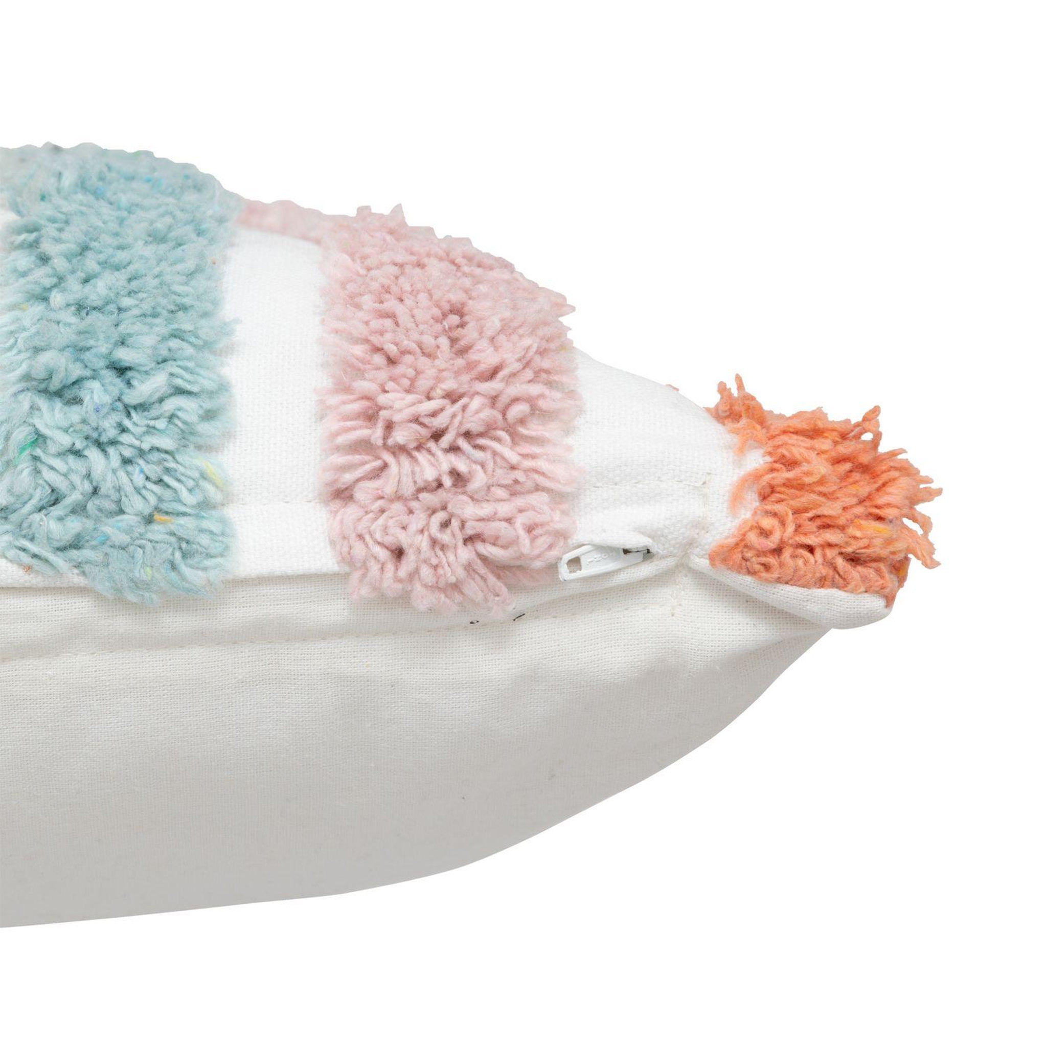 Voir la diapositive 3 : ATMOSPHERA Coussin enfant arc-en-ciel tufté - 38 x 38 cm - multicolore