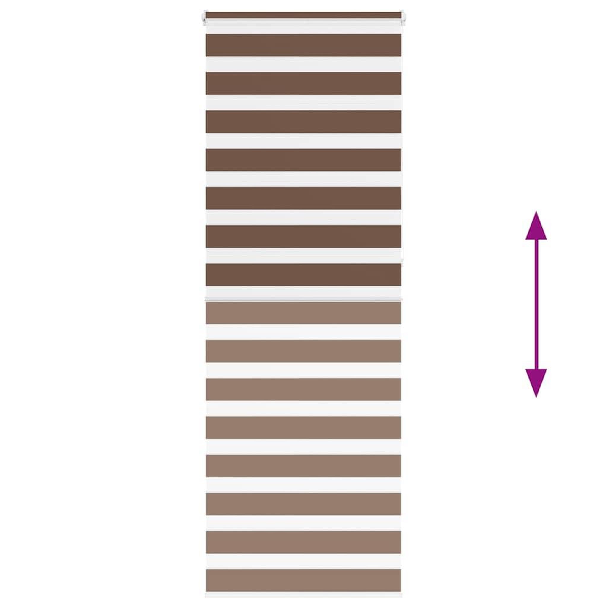 Voir la diapositive 5 : VIDAXL Store zebre marron 85x230 cm largeur du tissu 80,9 cm polyester