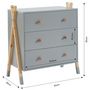Voir la diapositive 9 : Commode enfant TIPI 3 tiroirs  L81cm AUGUSTIN