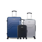 AMERICAN TRAVEL AMERICAN TRAVEL - Lot de 3 - Valises grand format, weekend et cabine XXS QUEENS. Coloris disponibles : Bleu