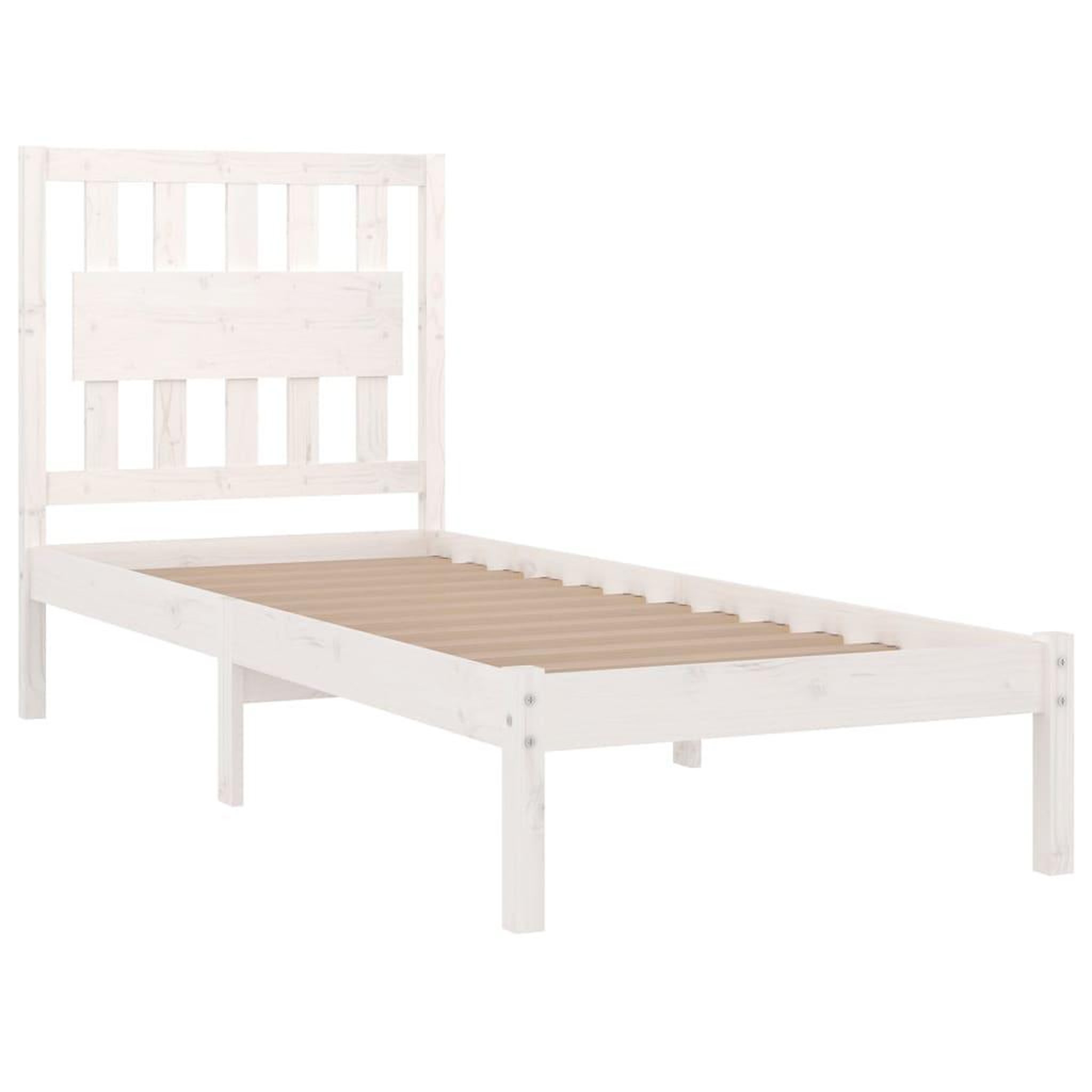 Voir la diapositive 4 : VIDAXL Cadre de lit sans matelas blanc bois massif