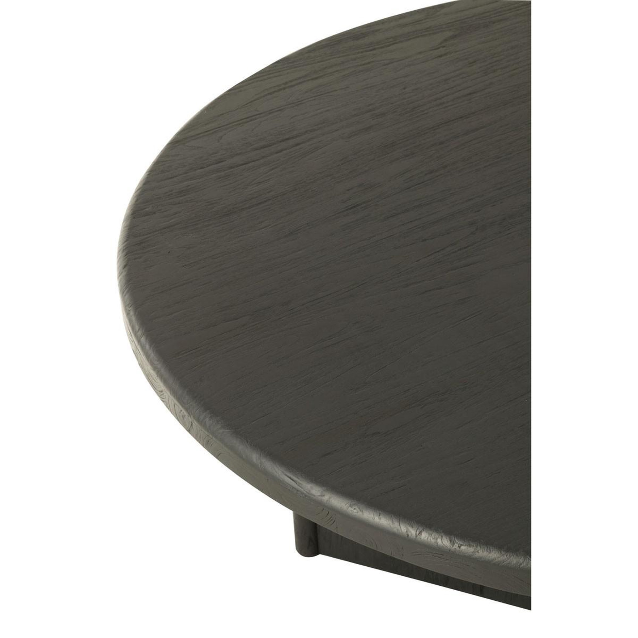 Voir la diapositive 6 : J-LINE Table à manger ronde  teck  150cm noir