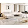Voir la diapositive 1 : BEST MOBILIER Ayden - canapé panoramique en u 7 places convertible avec coffre et têtières réglables en tissu
