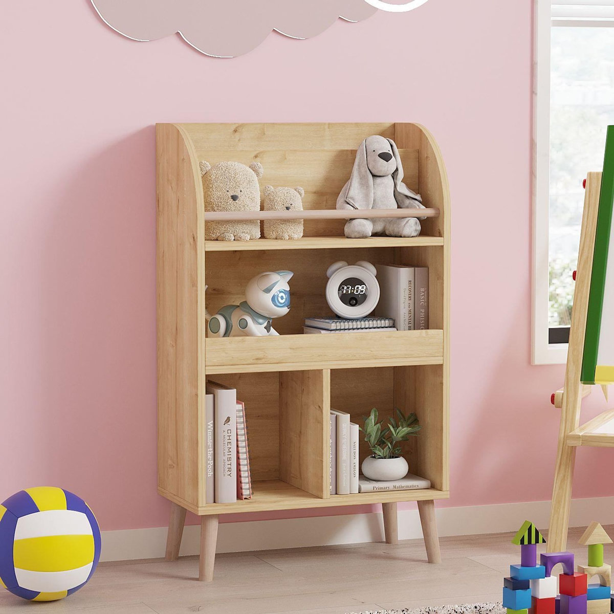 Habitat et Jardin Bibliothèque en bois  Minola  - 60 x 30 x 102 cm - Beige
