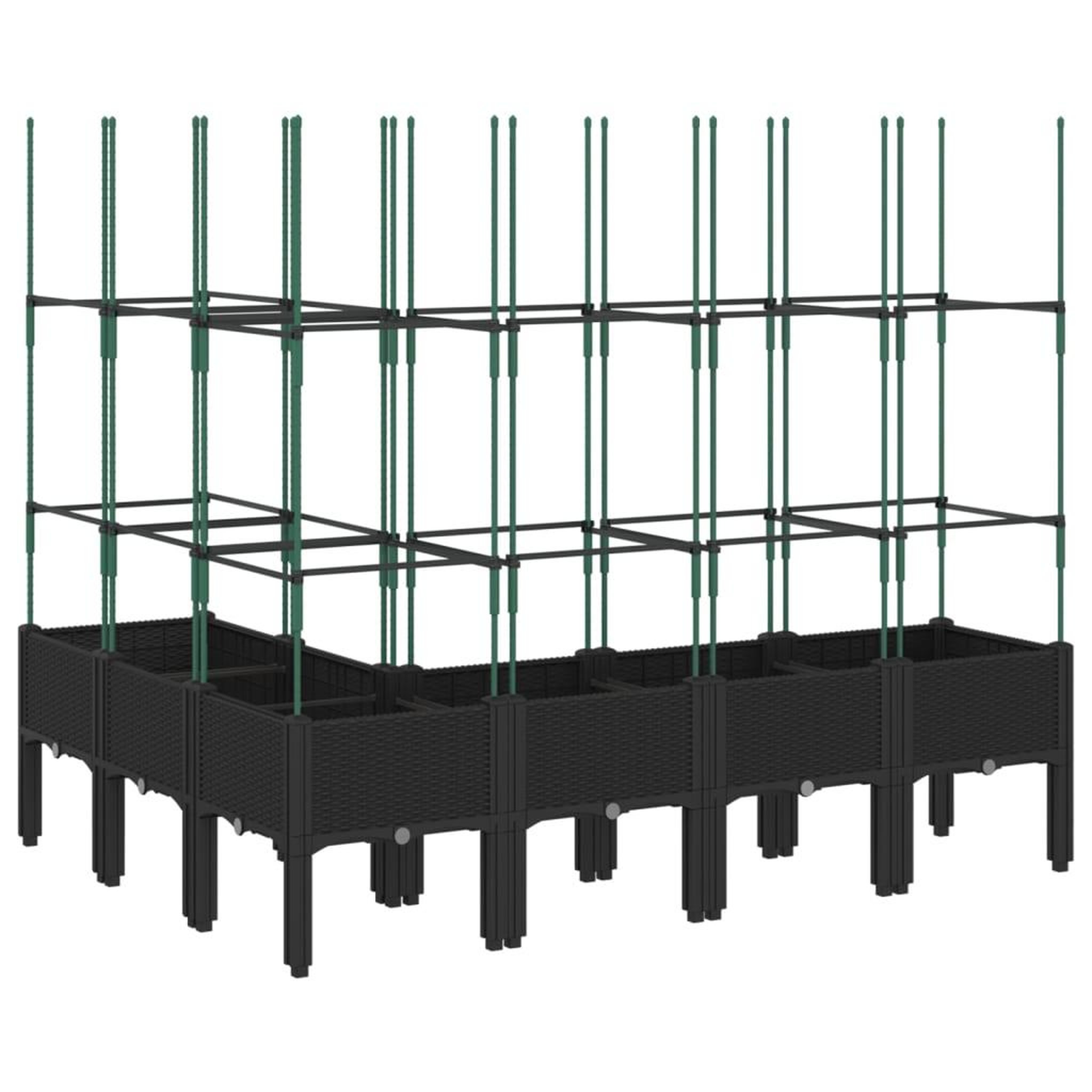 Voir la diapositive 5 : VIDAXL Jardiniere avec treillis noir 160x120x142,5 cm PP