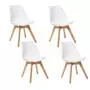 ATMOSPHERA Lot de 4 chaises design scandinave Baya - Blanc