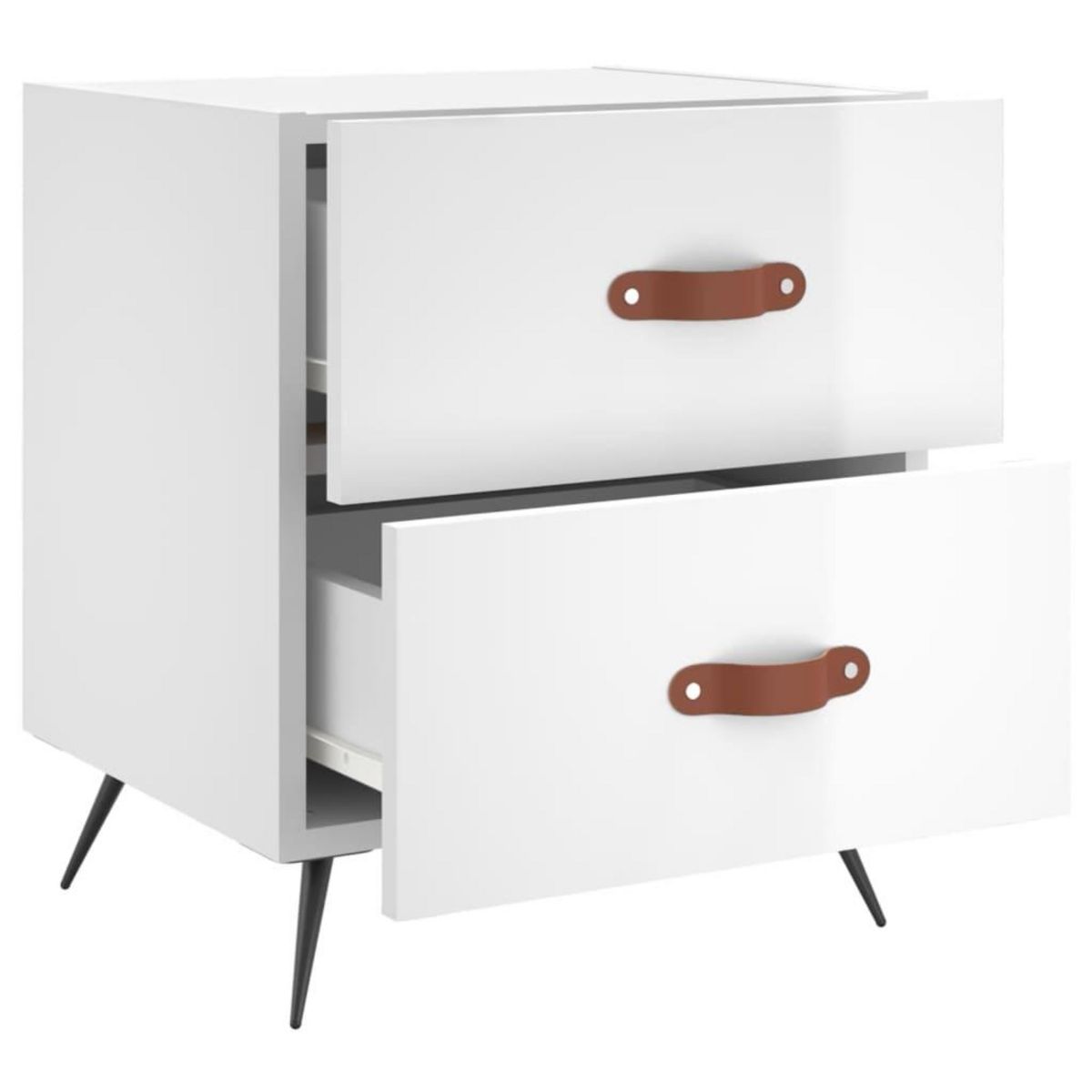 VIDAXL Table de chevet blanc brillant 40x35x47,5 cm bois d'ingenierie