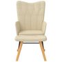 Voir la diapositive 3 : VIDAXL Chaise à bascule avec repose pied Crème Tissu
