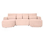 Voir la diapositive 1 : BEST MOBILIER Mahina - canapé panoramique en u 7 places - convertible avec coffre - en tissu bouclette