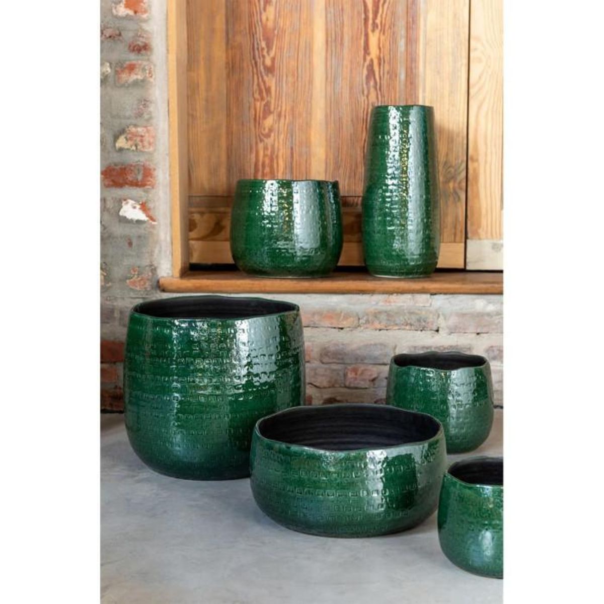 Paris Prix Cache-Pot Design  Ceramika  18cm Vert