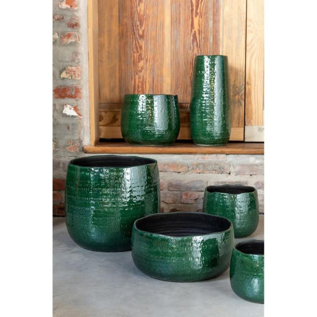 Paris Prix Cache-Pot Design  Ceramika  18cm Vert