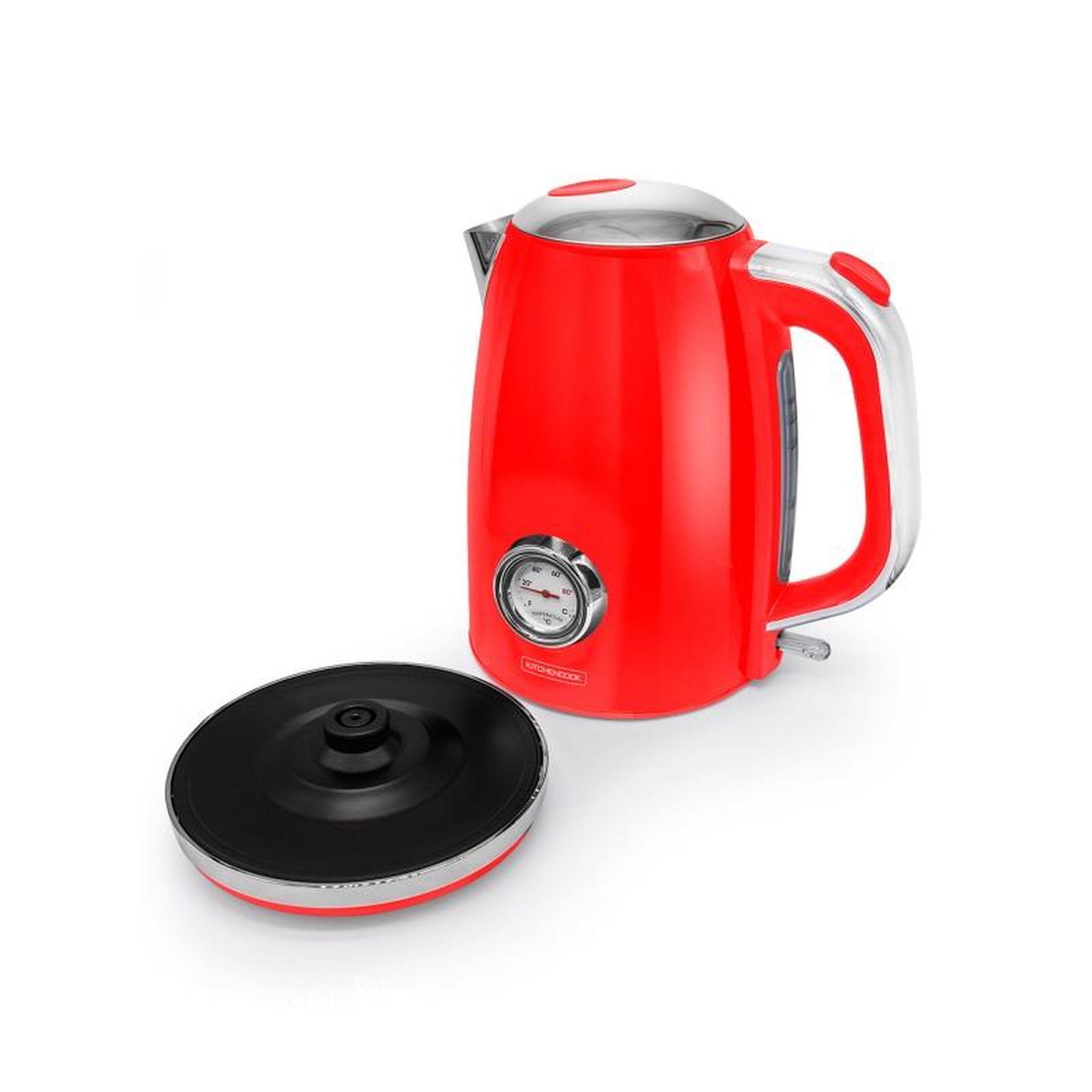 Voir la diapositive 4 : KITCHENCOOK Bouilloire style rétro avec filtre calcaire retro tea rouge kitchencook