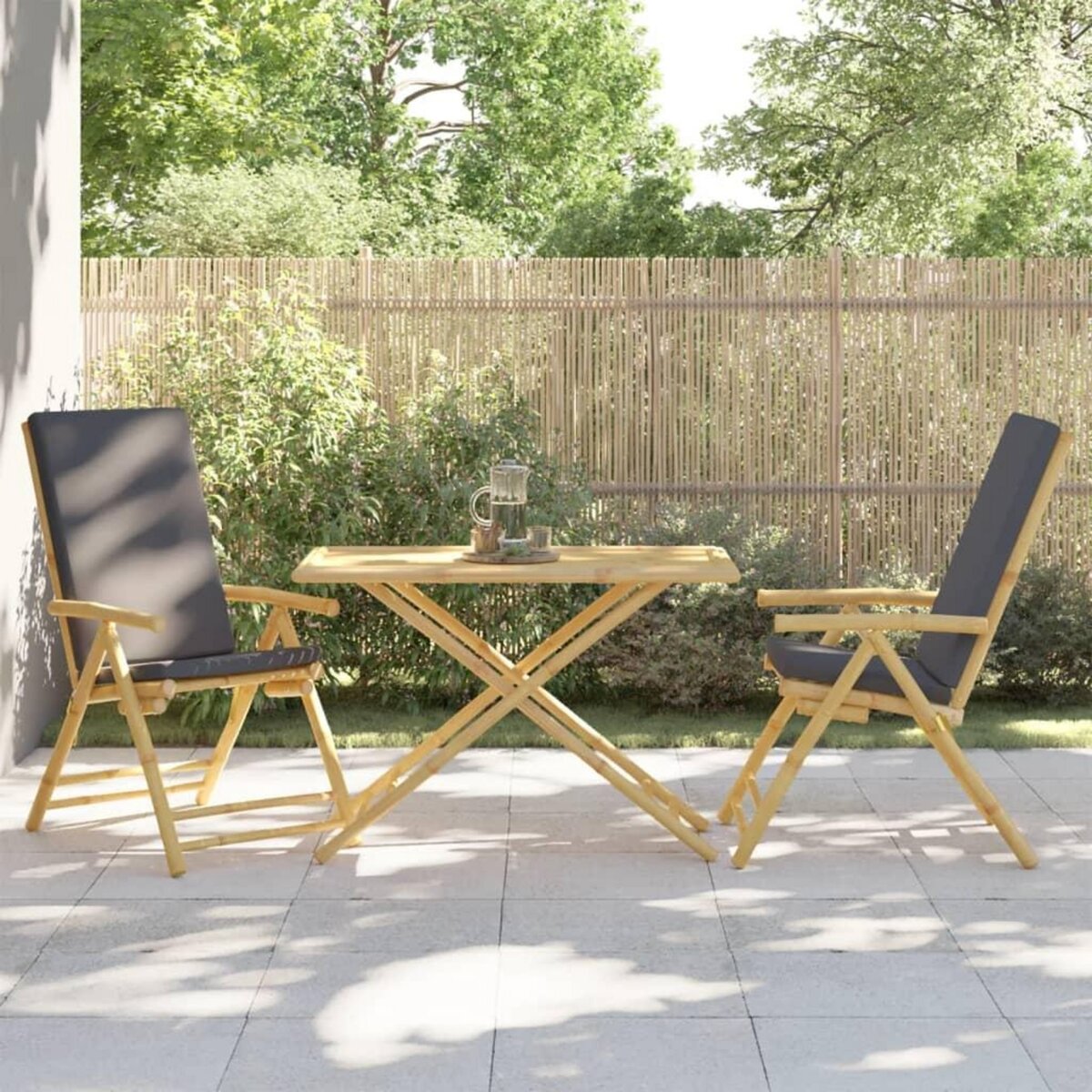 VIDAXL Table de jardin pliable 110x55x75 cm bambou