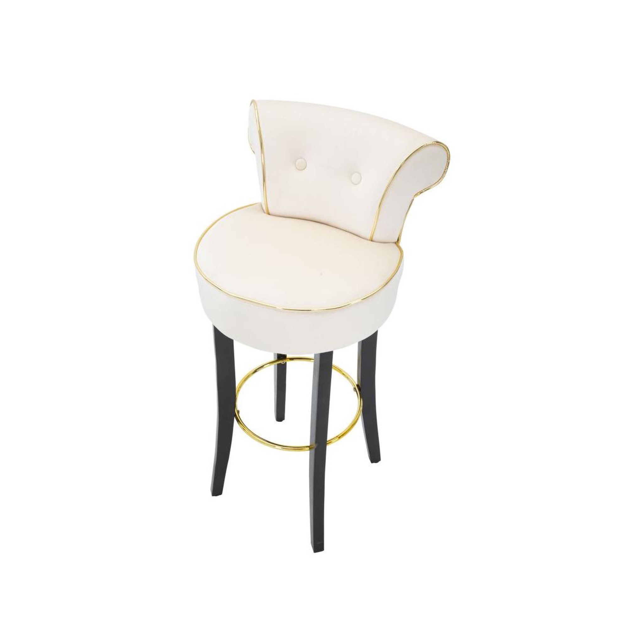 Voir la diapositive 4 : Paris Prix Tabouret de bar en velours  luxy  96cm crème
