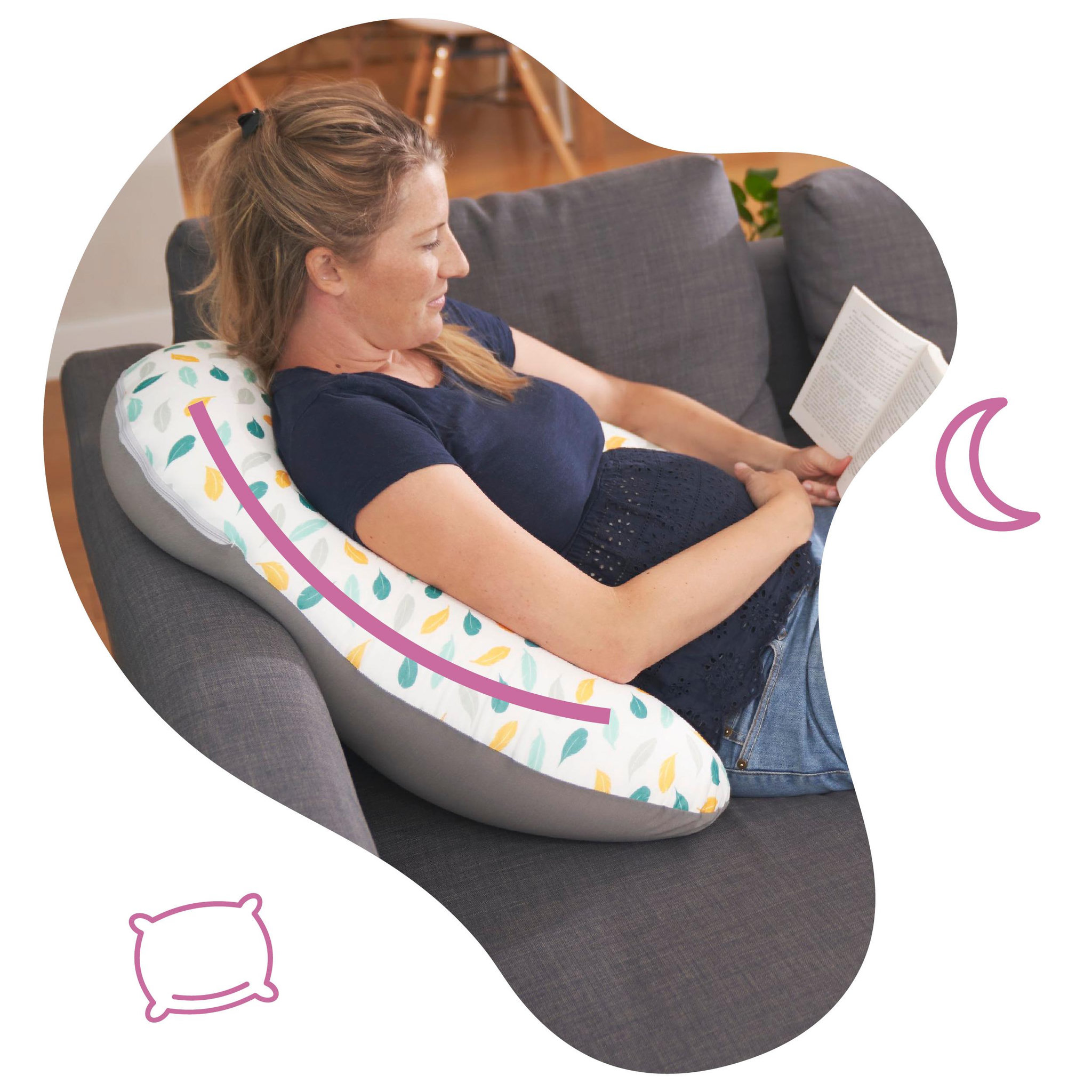 Voir la diapositive 6 : BADABULLE Coussin de maternité évolutif Plumes