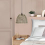 Voir la diapositive 4 : ATMOSPHERA Suspension luminaire cône en rotin Jada - Diam. 35 cm