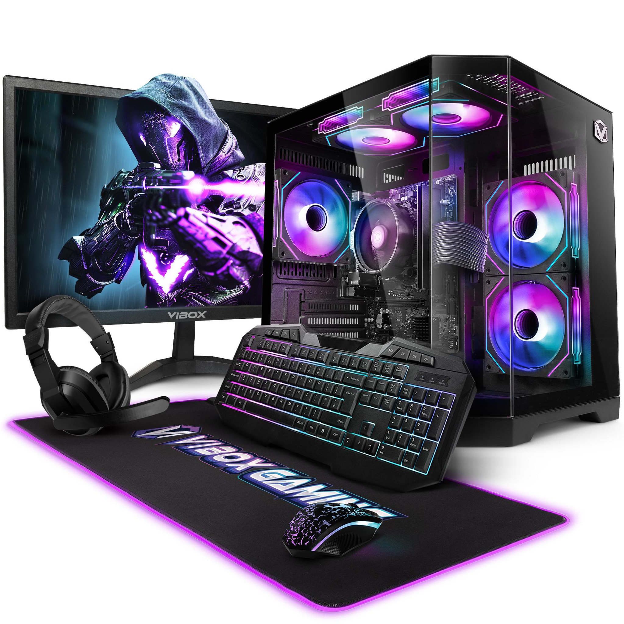 VIBOX PC Gamer Complet - Ryzen 3 3200G, 16 Go RAM, 2 To HDD, 240 Go SSD, Windows 11, WiFi + Bluetooth 5.4
