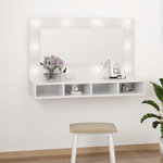 VIDAXL Armoire a miroir avec LED Blanc brillant 90x31,5x62 cm
