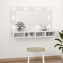 Voir la diapositive 1 : VIDAXL Armoire a miroir avec LED Blanc brillant 90x31,5x62 cm