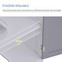 Voir la diapositive 6 : KLEANKIN Meuble salle de bain - meuble sous-vasque - placard 2 portes avec étagère - dim. 60L x 30l x 60H cm - MDF gris blanc