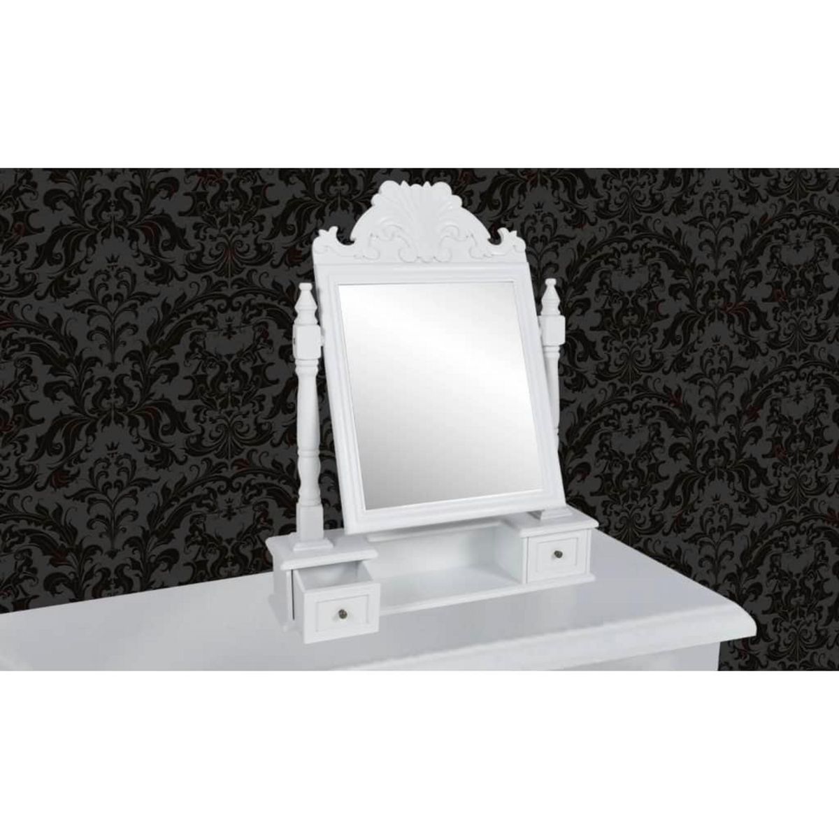 VIDAXL Coiffeuse avec miroir pivotant rectangulaire MDF