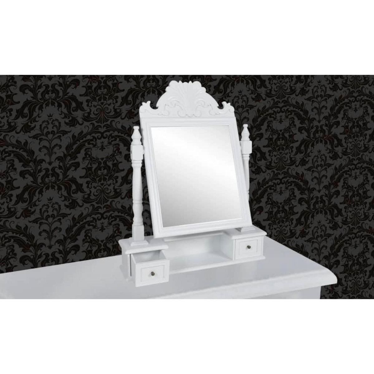 VIDAXL Coiffeuse avec miroir pivotant rectangulaire MDF