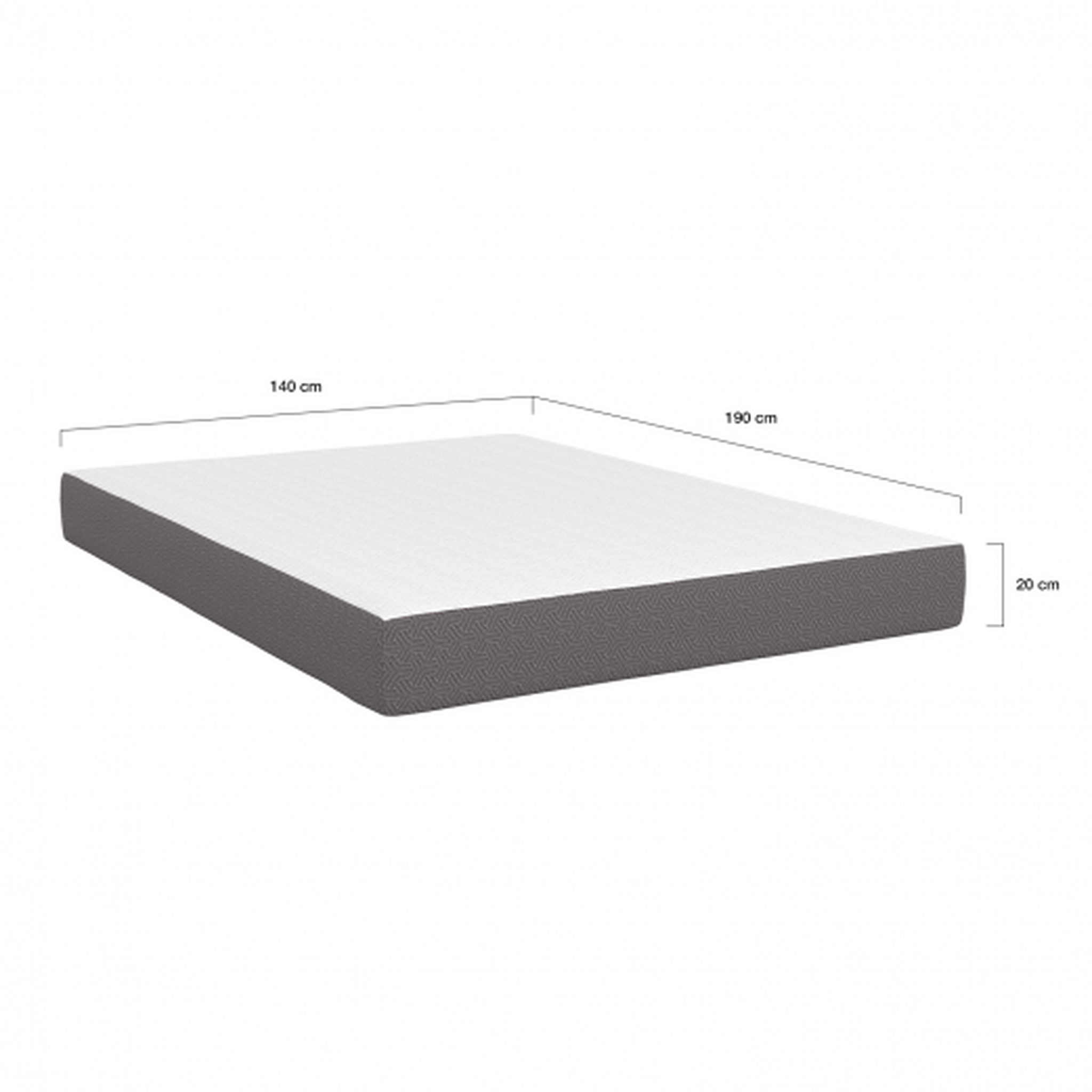 Voir la diapositive 4 : ID MARKET Matelas 140 x 190 cm STELLA à mémoire de forme épaisseur 20 cm