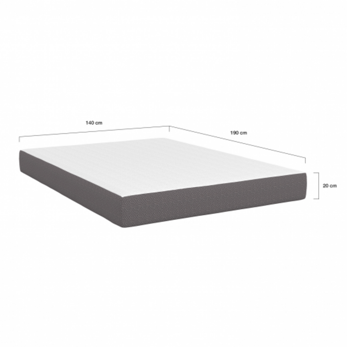 ID MARKET Matelas 140 x 190 cm STELLA à mémoire de forme épaisseur 20 cm