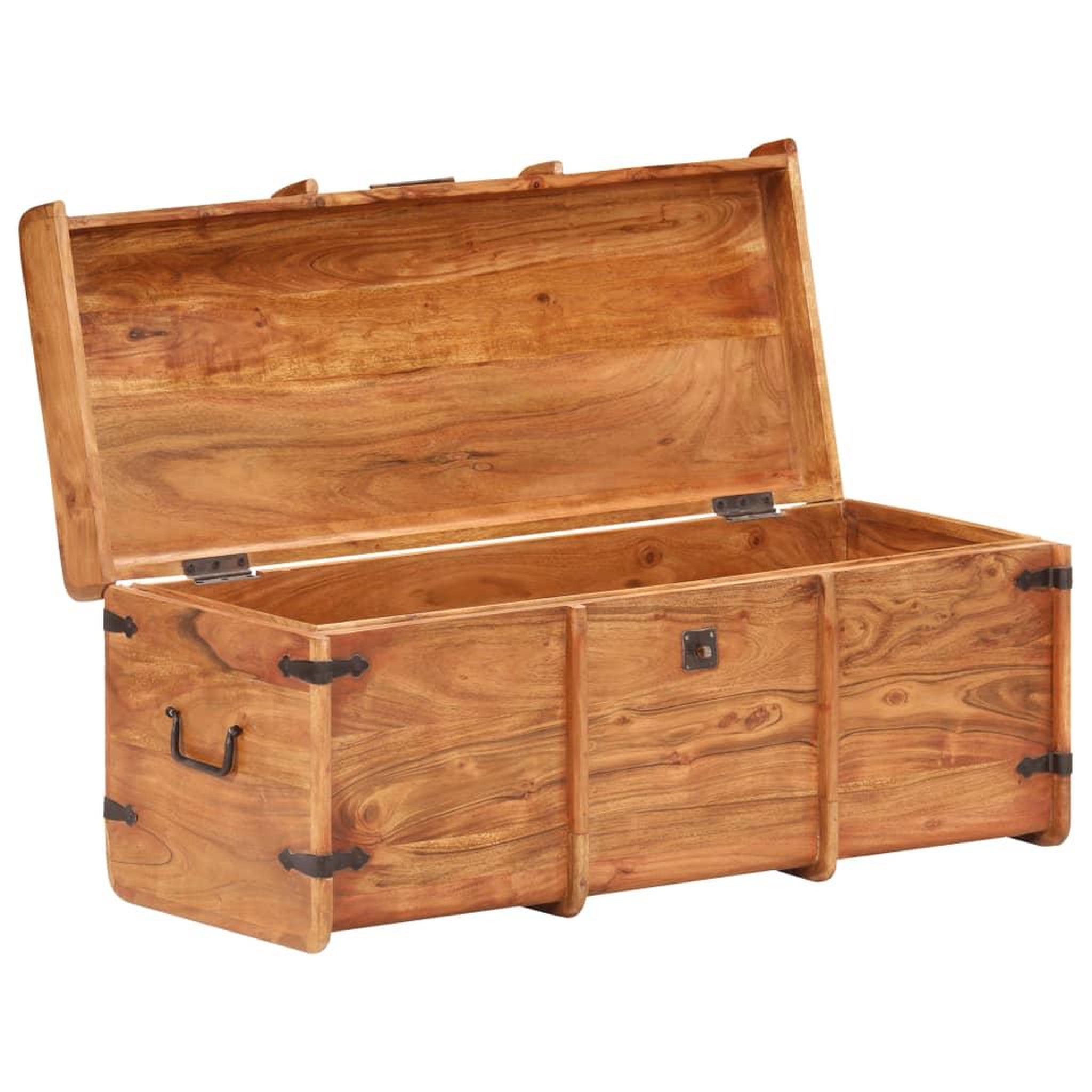 Voir la diapositive 2 : VIDAXL Coffre de rangement 90x40x40 cm Bois d'acacia solide
