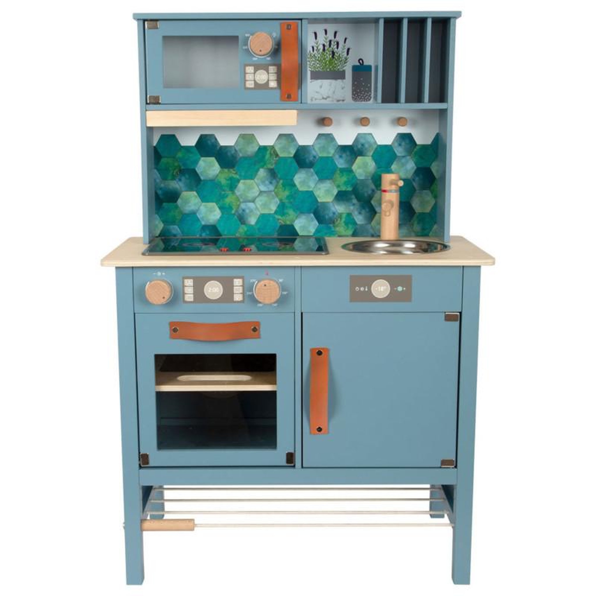 SMALL FOOT Small Foot - Wooden Children's Kitchen Blue, 7 pcs. 12216