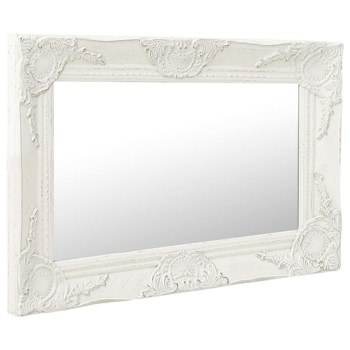 VIDAXL Miroir mural style baroque 60x40 cm Blanc