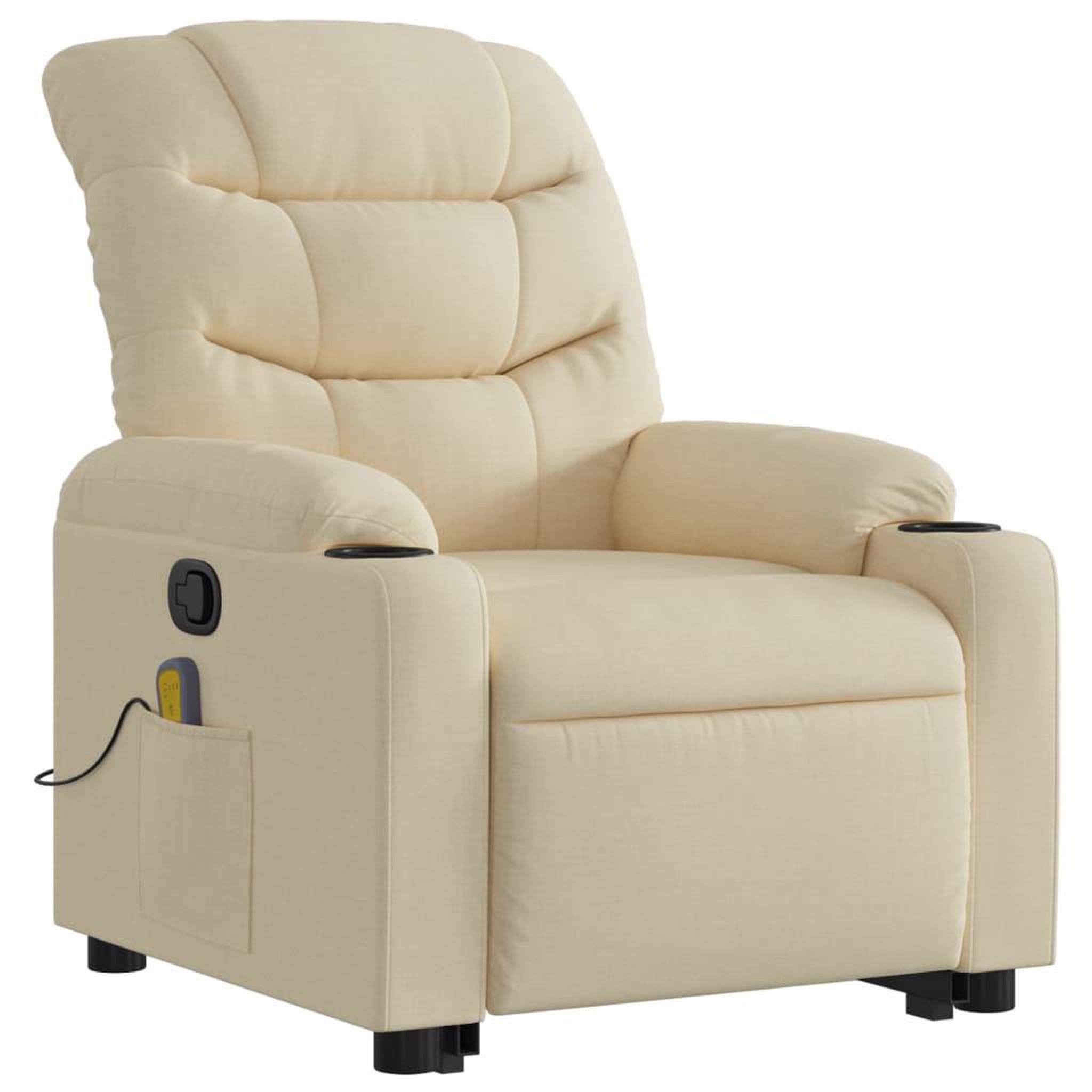 Voir la diapositive 4 : VIDAXL Fauteuil inclinable de massage Creme Tissu