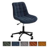 IDIMEX Chaise de bureau VASILO en velours côtelé. Coloris disponibles : Jaune, Noir, Gris, Vert