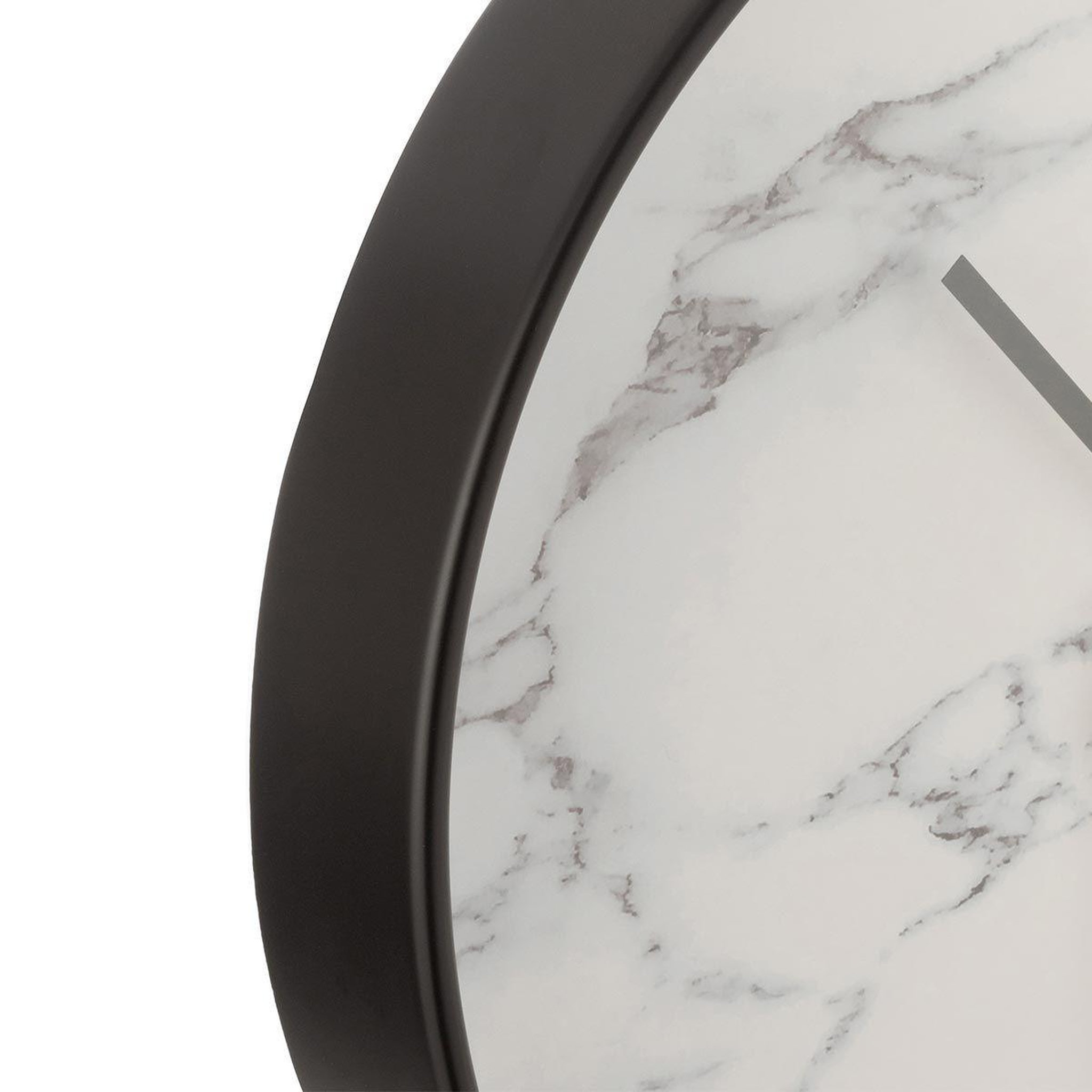 Voir la diapositive 2 : J-LINE Horloge Murale Design  Marbre  40cm Noir