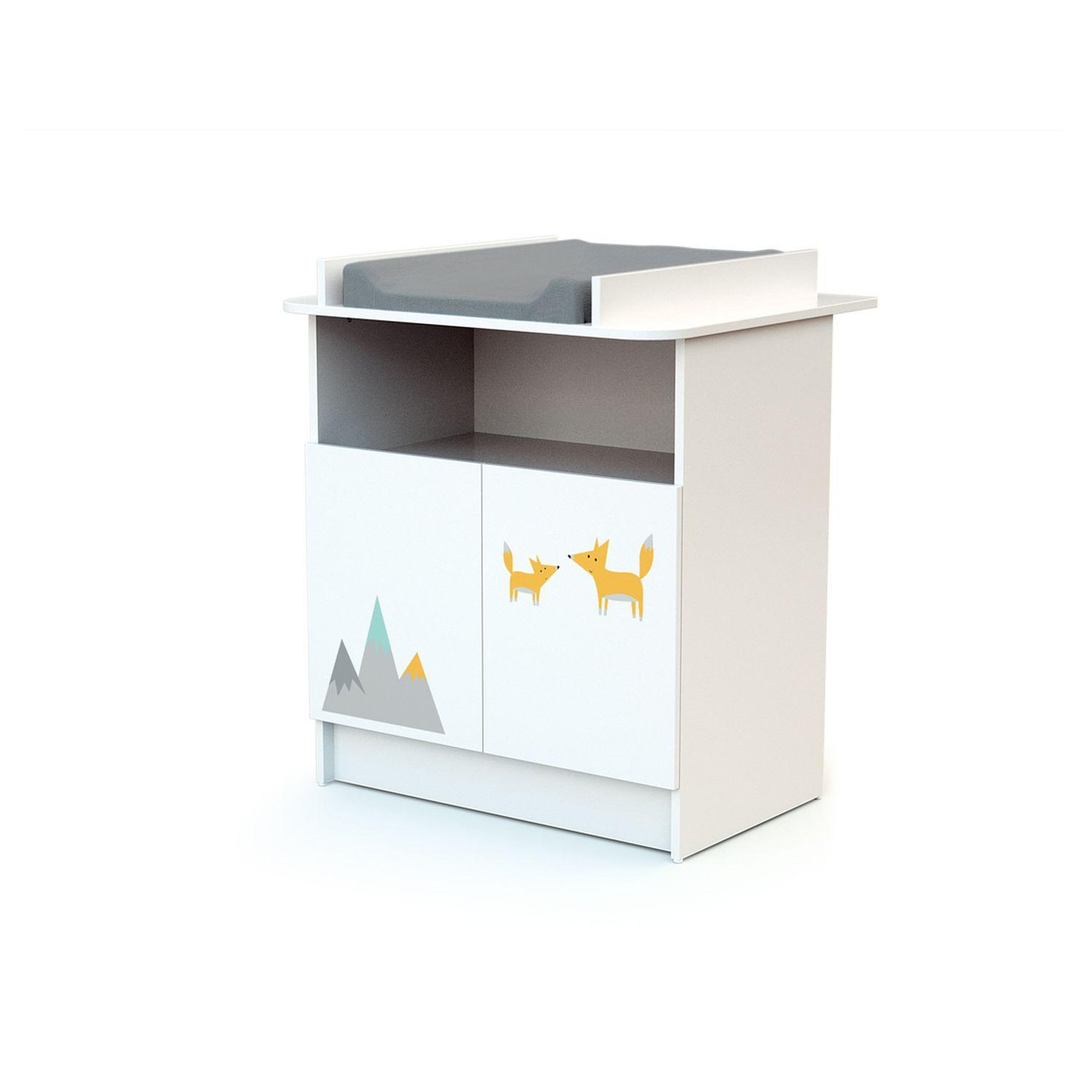 Commode à langer 2 Portes Renard Blanc