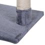 Voir la diapositive 6 : PAWHUT Arbre à chat 3 griffoirs grattoirs sisal naturel plateforme hamac et boule suspendue dim. 50L x 36l x 70H cm peluche haute densité 220 g/m² gris