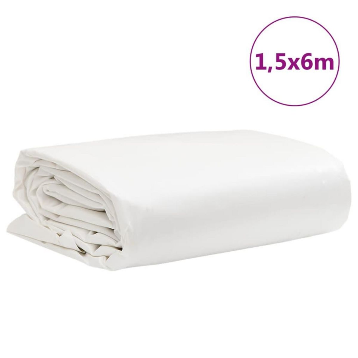 VIDAXL Bache blanc 1,5x6 m 600 /m²