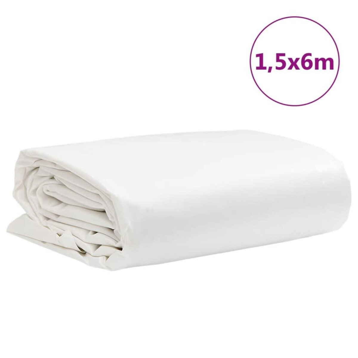 VIDAXL Bache blanc 1,5x6 m 600 /m²